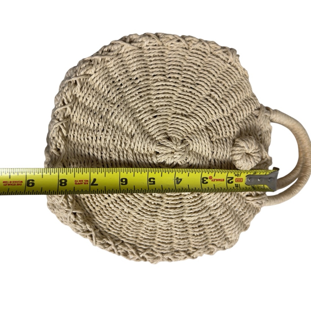 Buji Baja by Hat Attack Mini Cooper Round Straw Bag Natural (Missing Strap) - Picture 4 of 12